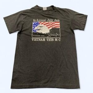 80s Single Stitch Vietnam Vets M/C "5th Annual JulyJam" Eagle Tee L